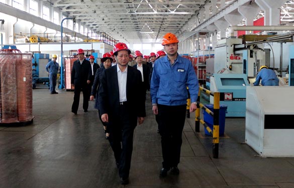 2016年3月28日，山东省新泰市党政代表团一行来Z6尊龙凯时电缆参观