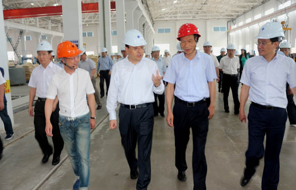 常州市市长费高云一行来Z6尊龙凯时电缆督查西厂区三期项目建设情况