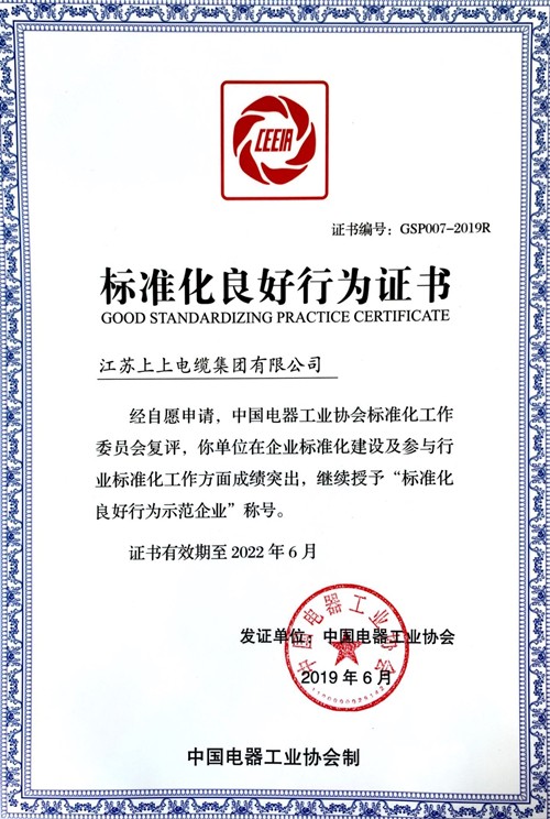 Z6尊龙凯时电缆顺利通过“尺度化优良行为示范企业”复评